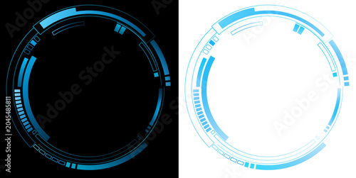 Canvas Print HUD Futuristic Circular Interface Ring Technology User Display Element Design
