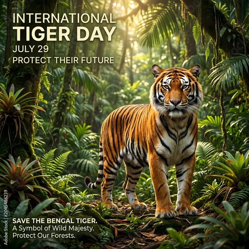 Endangered Tiger Protection Awareness Campaign Background for International Tiger Day Celebration