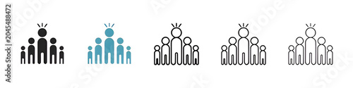 Quadro em tela Management Leader Vector Icon Set