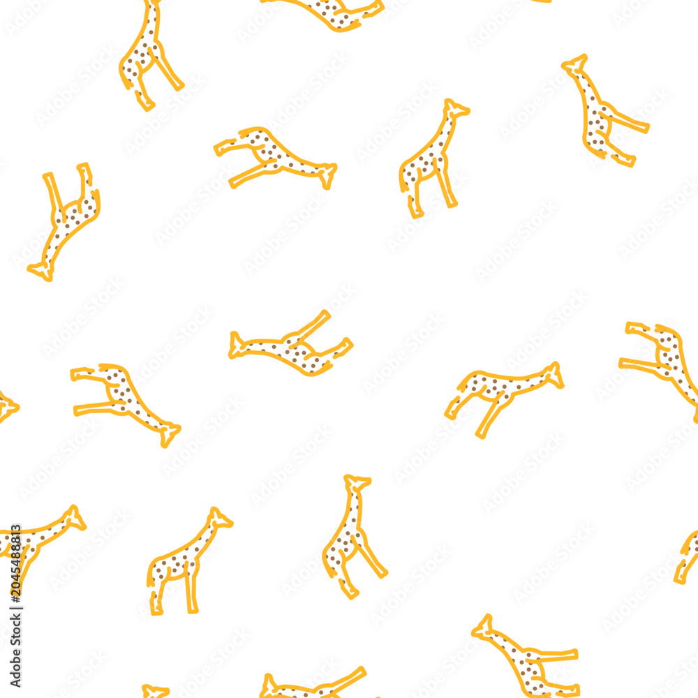 Fototapeta premium giraffe animal vector seamless pattern giraffe animal sign illustration