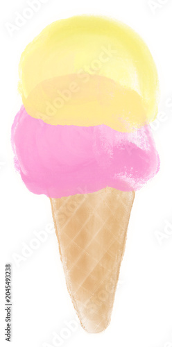 Canvas Print ice cream cone, Strawberry ice cream