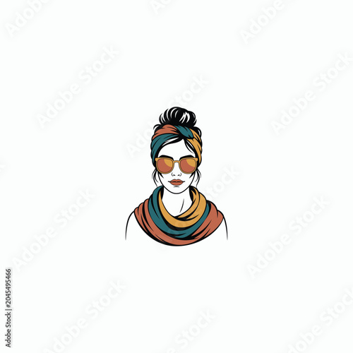 Fashion Woman Line Art
