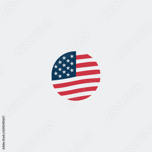 USA Flag Round Badge Icon