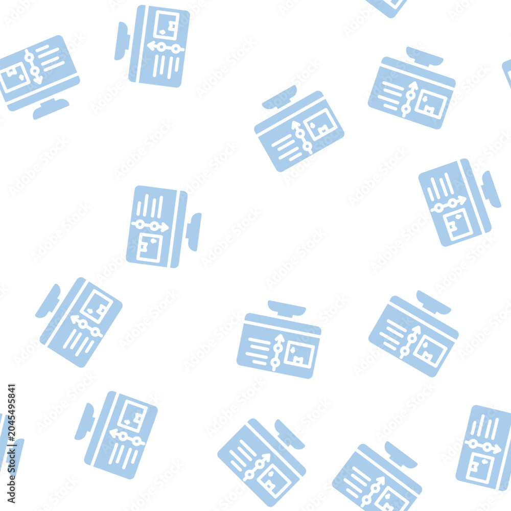 Fototapeta premium direction monitoring on computer glyph vector seamless pattern. direction monitoring on computer signthin illustration