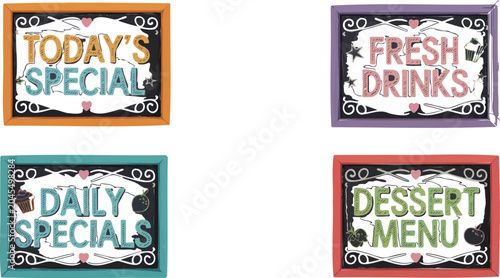 Konstfotografi Vintage cafe blackboard graphic bundle with promotional typography designs for d