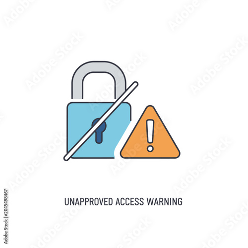 Unapproved Access Warning Icon: Padlock & Exclamation Mark