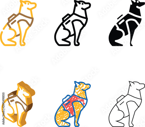 Foto police dog crime color icon vector