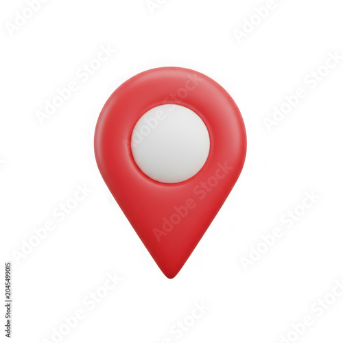 Red location pin marker icon isolated on transparent background high quality png