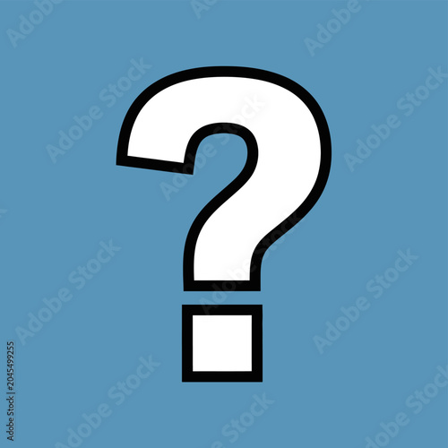 White Question Mark on Blue Background