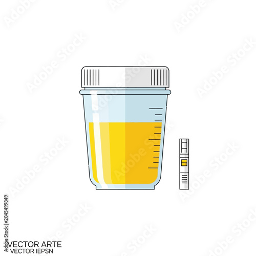 Urine Sample Cup with Test Strip