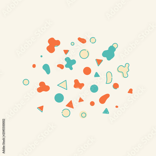 Abstract shapes, organic forms, geometric elements, playful pattern