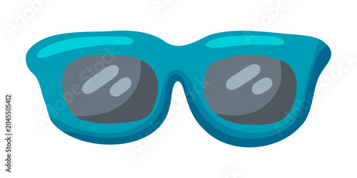 Blue Teal Sunglasses Dark Lenses Summer Clipart