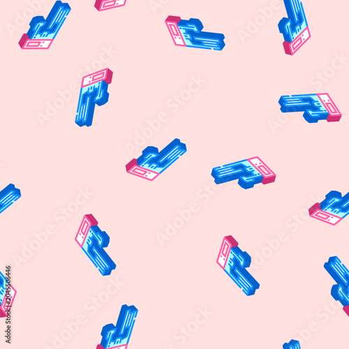 Obraz na płótnie radiation machine cancer treatment isometric seamless pattern