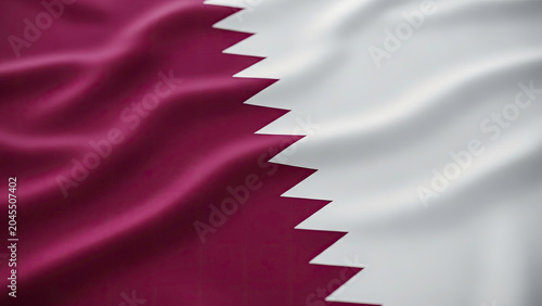 Qatar Flag Waving in the Wind with Vibrant Colors