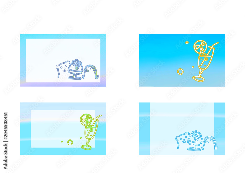 Fototapeta premium トロピカルサマーフレームコレクション