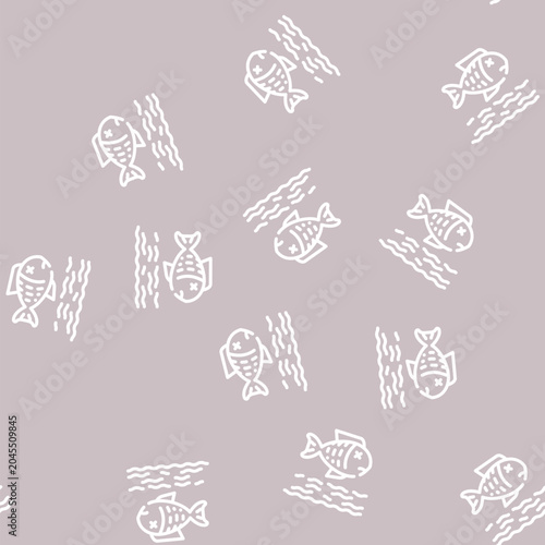 Принти на полотні environment harm line seamless pattern environment harm thin line illustration
