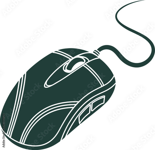 hand drawn vector illustration of a computer mouse