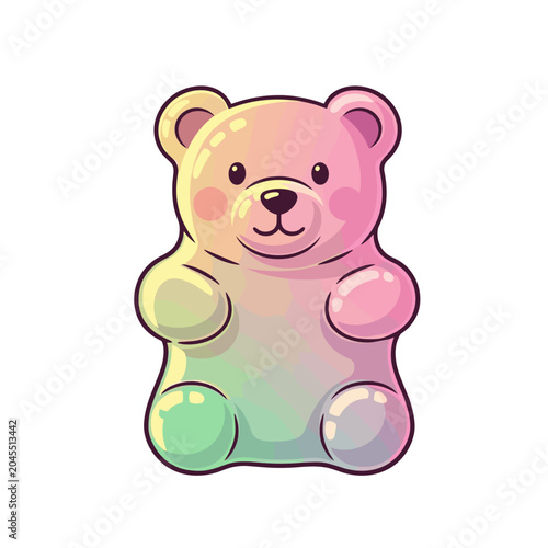 Pastel multicolored gummy bear candy