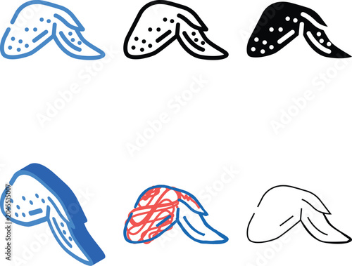 Cuadro en lienzo wing with two phalanges color icon vector