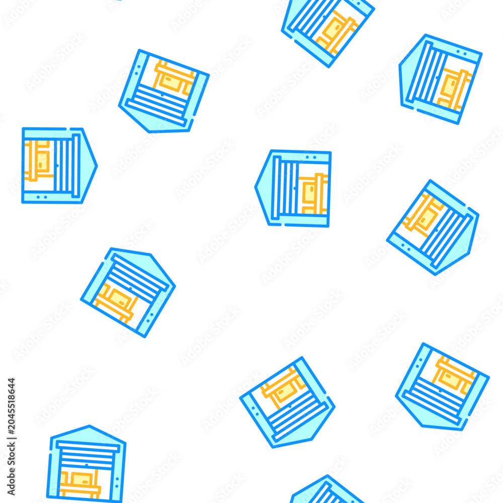 Fototapeta premium warehouse construction vector seamless pattern warehouse construction sign illustration