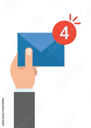 Bild auf Leinwand Email Notification Illustration with Message Alert and Digital Communication