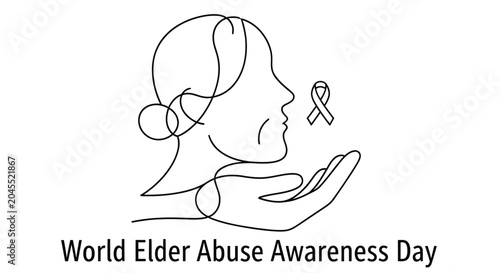 World elder abuse awareness day illustration