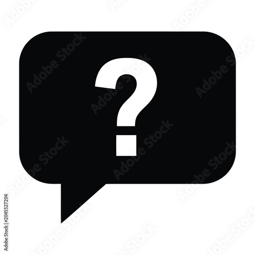 Question mark symbol in speech bubble icon