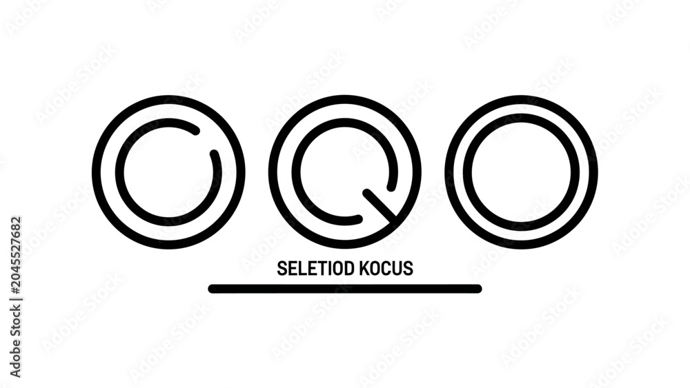 Fototapeta premium Abstract circular logo concept design with three geometric ring variations abstract geometric minimalist branding identity geometry composition creative monochrome isolated collection