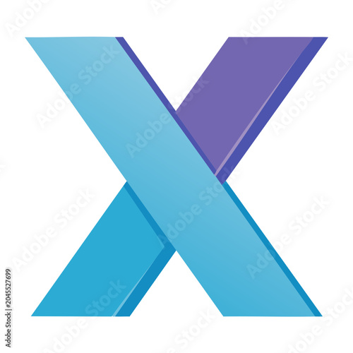 3D gradient letter X icon