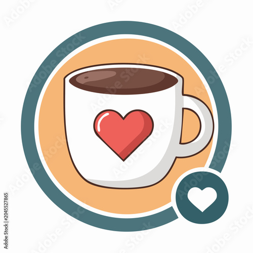 Coffee Cup with Heart Icon