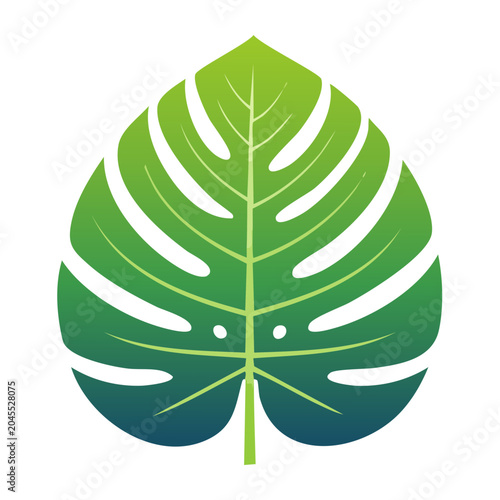 Green Monstera leaf icon with gradient