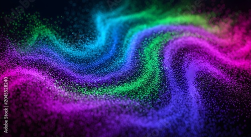 Abstract Blue Flowing Wave Background with Light and Colorful Silk Texture Alpha Channel