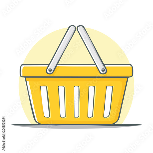 Yellow shopping basket illustration