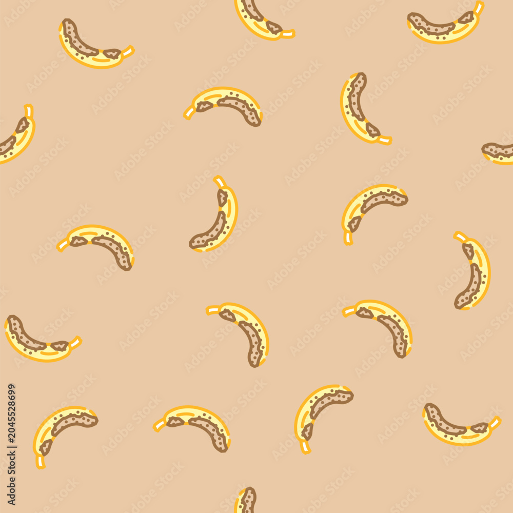 Fototapeta premium banana rotten food vector seamless pattern banana rotten food sign illustration