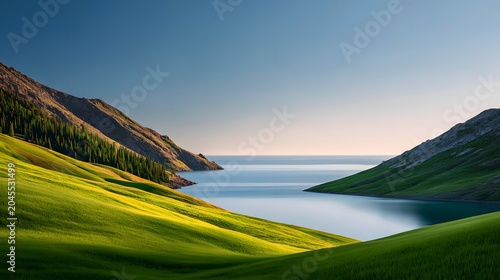 Serene Mountain Landscape with a Calm Lake