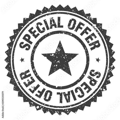 Fotografie special offer black grunge round stamp. special offer stamp