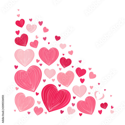 Pink and red hearts decoration