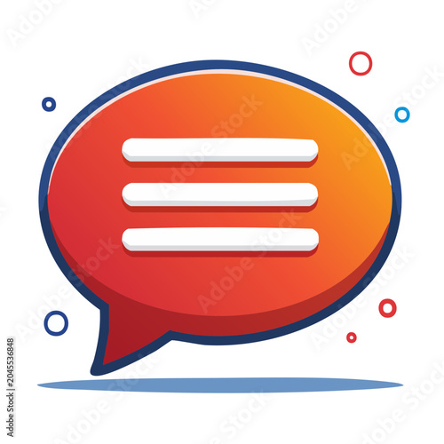 Speech bubble icon with menu symbol