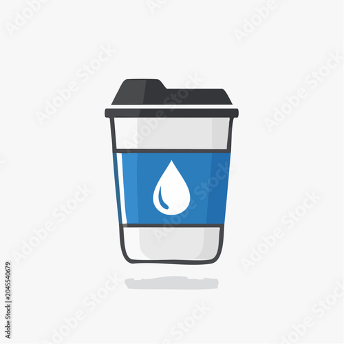 Disposable coffee cup with water drop icon