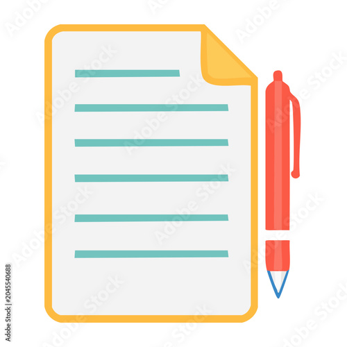 Document with Lines and Red Pen