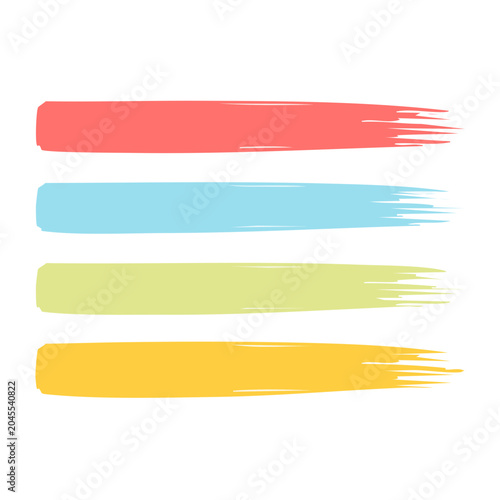 Four colorful brush strokes on a transparent background