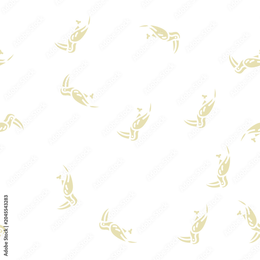 Obraz premium toucan bird glyph vector seamless pattern. toucan bird signthin illustration