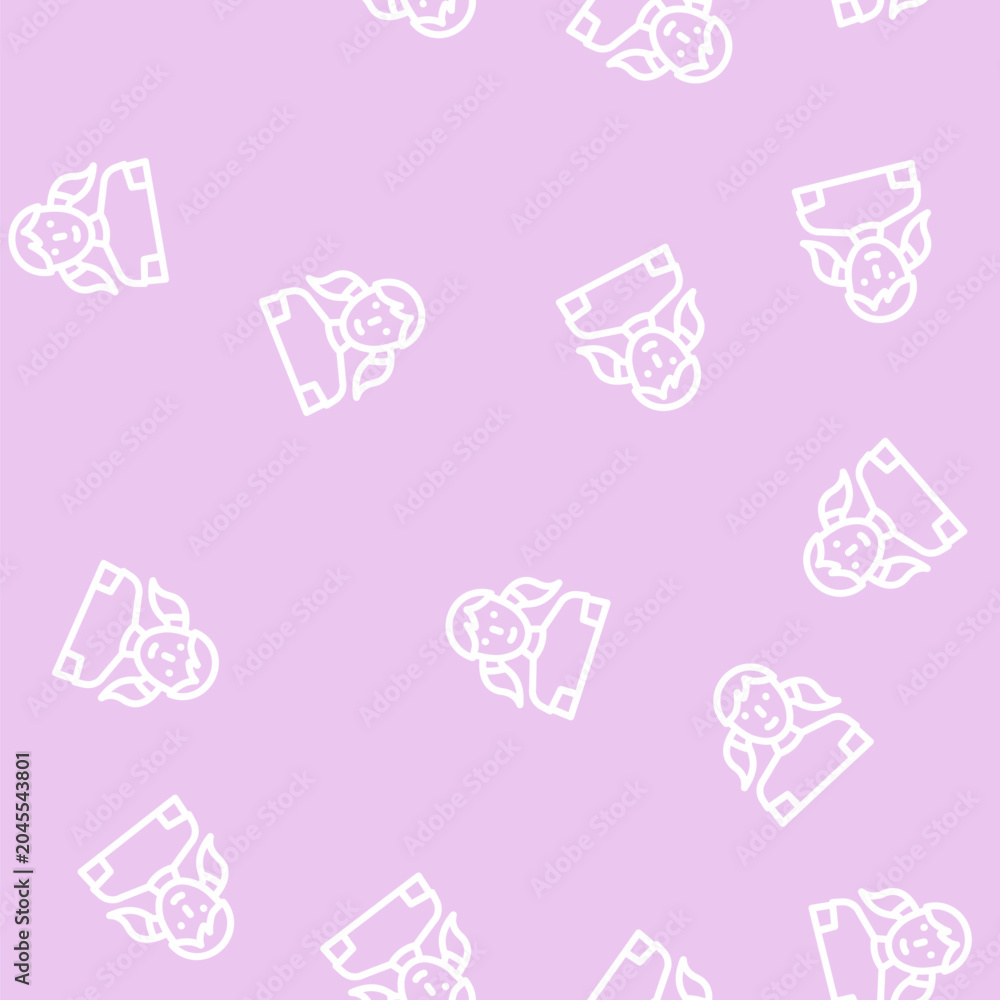 Obraz premium young woman line seamless pattern young woman thin line illustration