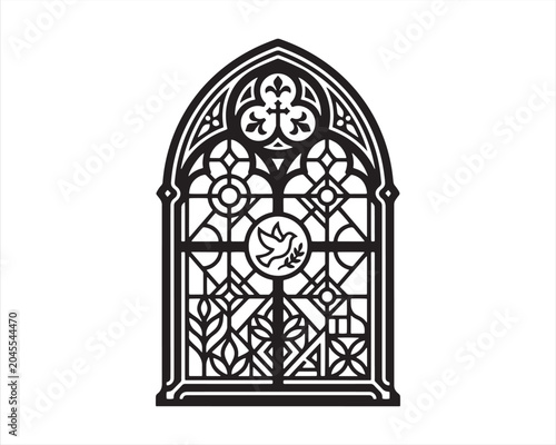 Stained Glass Window icon vector 