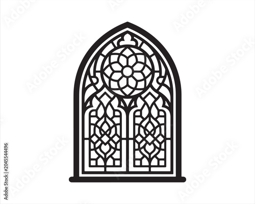 Stained Glass Window icon vector 