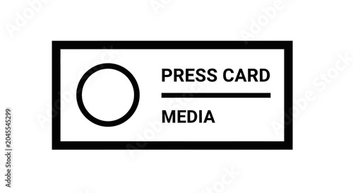 Fotografía Press Card Media Identification Badge.
