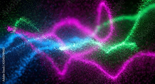 Abstract blue electric wave background with glowing energy waves water motion fractal patterns and space like light texture
