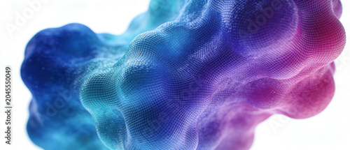 Organic gradient mesh blob with vibrant colors isolated on pure white background