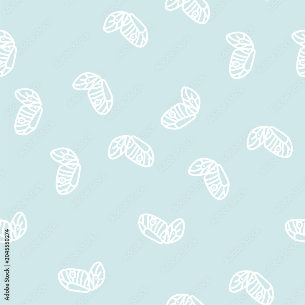 Naklejka premium butterfly wing line seamless pattern butterfly wing thin line illustration