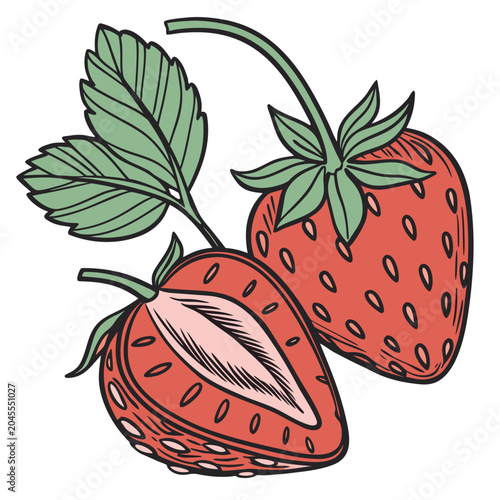 vector illustration of ripe strawberry
